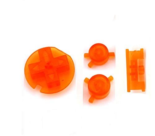Image of Plastic Power ON Off Buttons Keypads Replacement for Gameboy Color GBC Button A B Control Button D Pads (Clear Orange)