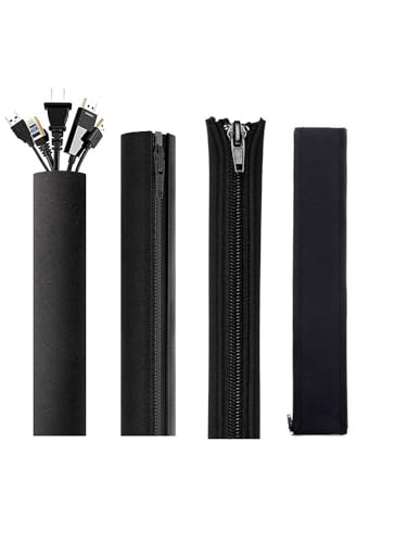 Cable Sleeve Zipper Office Self Closed Nylon Flexible Harness Management Protection Wire Wrap Cord Organizer miniatura 2