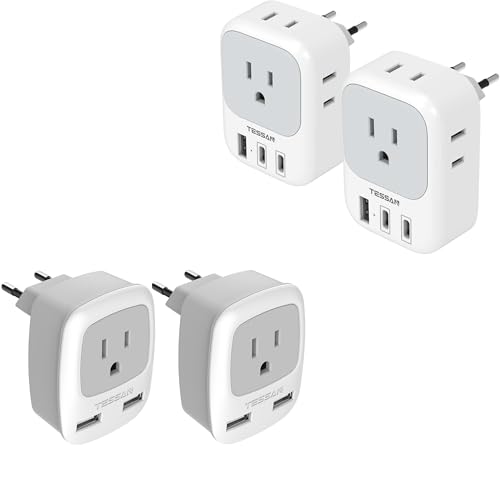 European Travel Plug Adapter 2 Pack, TESSAN US to Europe Plug Adapter to Italy Spain France Portugal Iceland Germany image 10