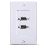 Wendry Prise de plaques murales VGA, Panneau de Prise de plaques murales multimédia 2 Ports, Prise VGA Adaptateur de Panneau de Montage Mural Prise Murale Applicable pour Le câblage Technique