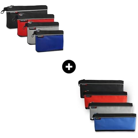 IRONLAND 4 Pack Combo and 4 Pack 12inch*5.5inch Small Tool Pouches with Zipper Small Tool Bags Cover