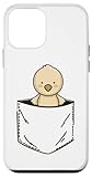 custodia per iphone 12 mini pocket animal cute pulcino pollo in una tasca