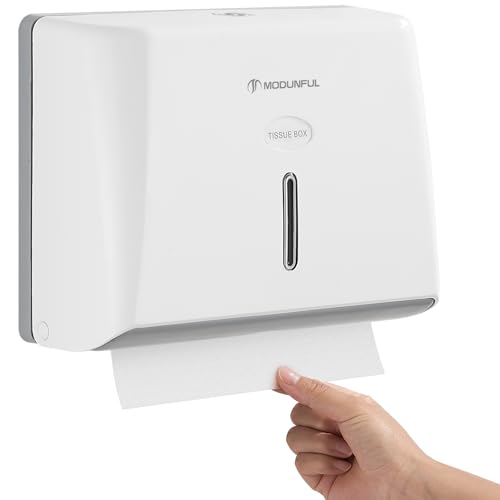 modunful Distributeur de papier essuie-mains mural Sans perçage, Distributeur de papier essuie-mains pour pliage en Z/V M Papier essuie-mains plié Support de...