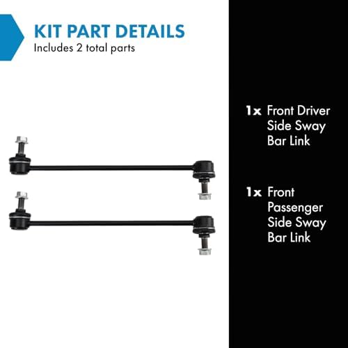 TRQ Front Driver and Passenger Side Sway Bar Link Set 2 Piece for 2017-2022 Chrysler Pacifica 2020-2022 Voyager - 1