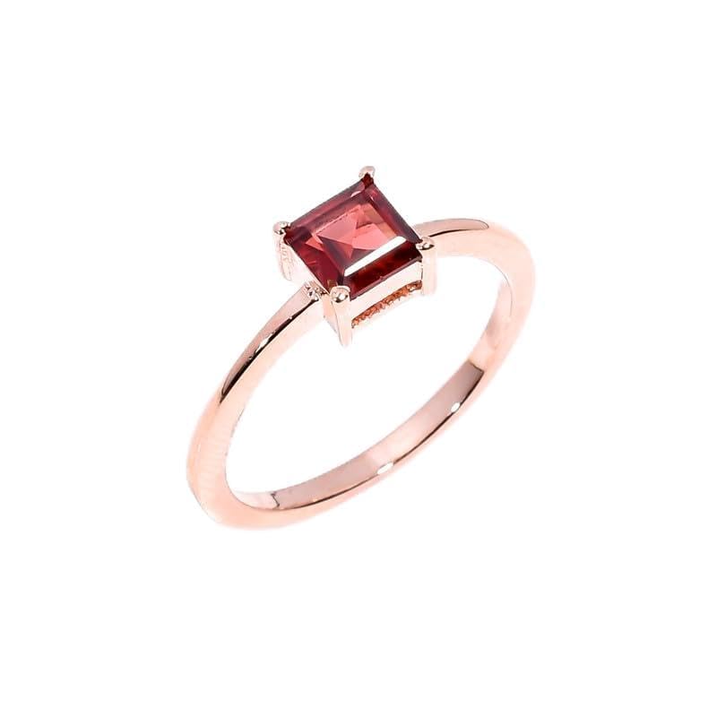 Alliances pour femmes bague argent sterling 925 grenat pierre naturelle
