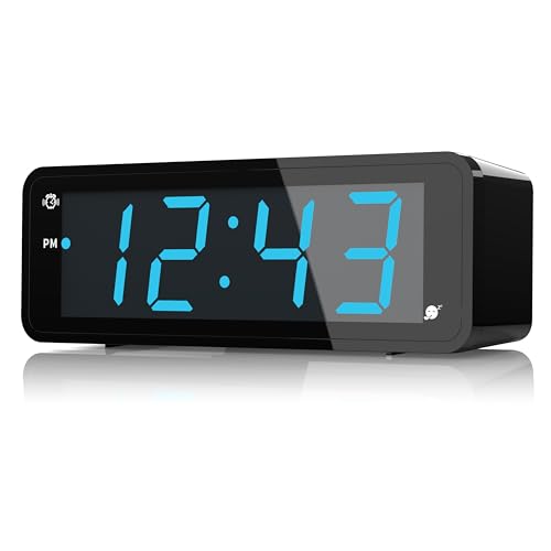 KWANWA Digital Clock, Large Display 1.8" LED Digit, Adjustable Led Brightness, 12/24Hr, Snooze, Clearly Visible Day and Night, Loud Alarm Clock for Heavy Sleepers Adults, Kids, Elderly -  Guangkehua