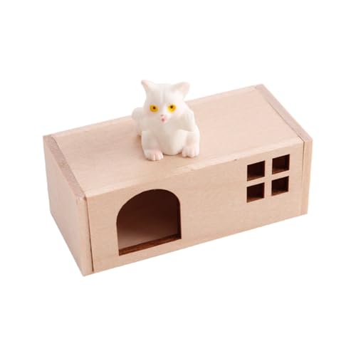 ドールハウス ミニチュア ペット用品 巣犬小屋 リアルな 1/12 スケール シーン写真小道具に最適 木造住宅セット
