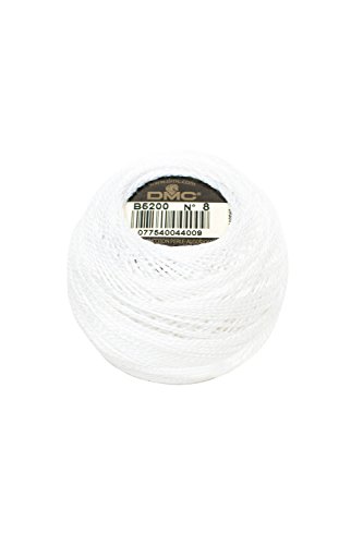 DMC 116 8-B5200 Pearl Cotton Thread Balls, Snow White, Size 8