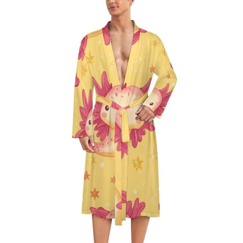 Bata de baño para hombre ligera ropa de dormir suave y cómoda de manga larga