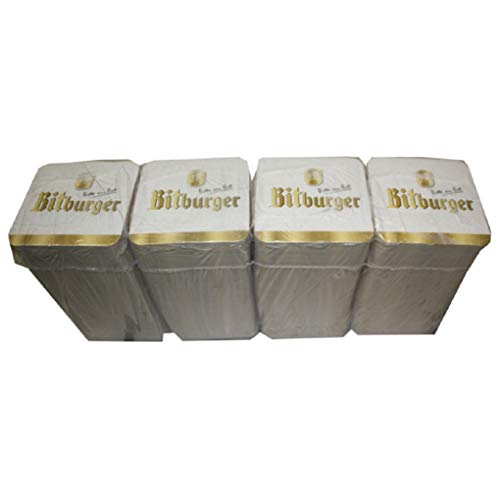 COMOYA HDmirrorR 500 Stück Original Bitburger Bierdeckel, Wiederverwendbar, Rechteckig, HDPE, LDPE, PE, oder PP, Kopffalt