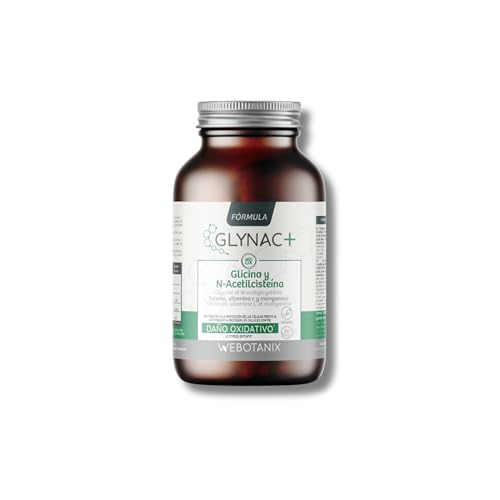 WeBotanix | Fórmula GlyNAC+ | 60 Cápsulas | N-acetilcisteína (NAC) y Glicina | Con Vitamina C, Selenio y Manganeso | Salud Celular y Mitocondrial | Antioxidante Natural | Antiedad | Apto para Veganos