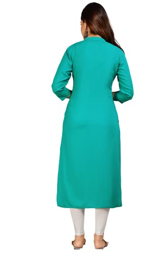 Image of NEW4U Women's Solid Rayon Straight Kurta