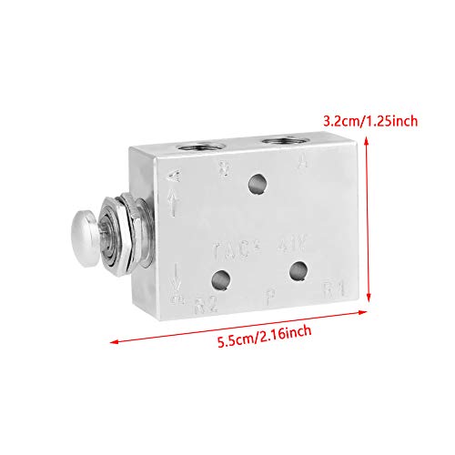 Tac2-41P 2 Position 3 Way Toggle Valve, Air Pneumatic Knob, Air Control On/Off Toggle Valve, Metal For Cnc Machine Industrial Use #TOP3