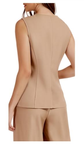 2 Pcs Outfits Set Womens Vest and Pants Suits Sleeveless Tuxedos Blazer Business Wedding Work2