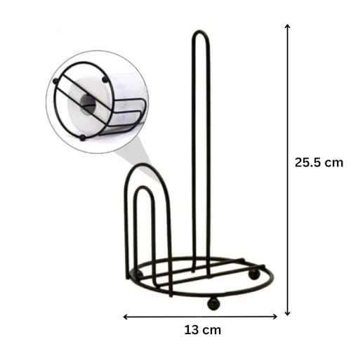 Image of Metal Tissue Paper Holder Stand | Napkin Holder for Dining Table & Kitchen | Rust Resistant Multipurpose Tissue Stand with Stable Base (Black)