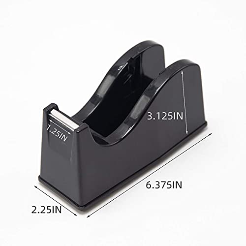 Desktop Tape Dispenser Adhesive Roll Holder (Fits 1" & 3" Core) with Weighted Nonskid Base Black image 7