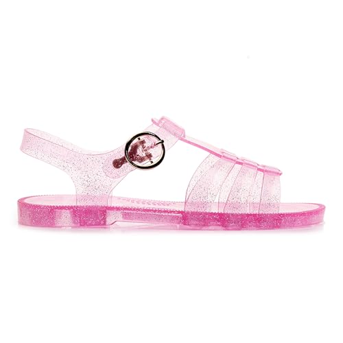 Image of Toddler Sandals Jelly Shoes Girls Unisex Boy Flat Retro Slides Clear Kids Water Slippers Slingback Summer Beach Size 8 Adjustable Buckle Glitter Dress Soft