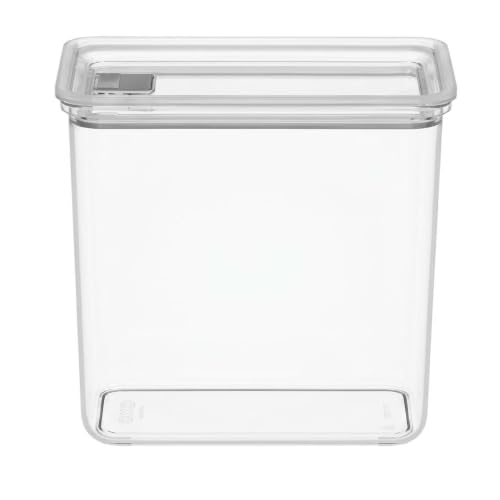 Image of All Time Modular Plastic Storage Container 2100ml | Food Grade Airtight Kitchen Storage Jar with Silicone Gasket Lid | Stackable Multipurpose Canister for Flour, Cereals & Pantry Storage - Transparent
