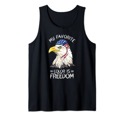 My Favorite Color Is Freedom Eagle Bandera de Estados Unidos Mullet Camiseta sin Mangas