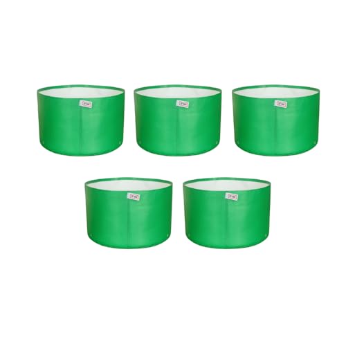 Image of HDPE UV Treated 340 GSM Plant Growing Bags for Terrace Gardening Easy to Use 12 x 06 Inch - Pack of 5
