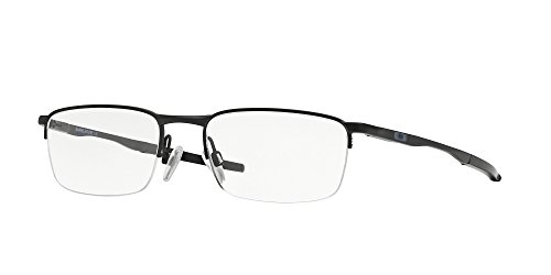 Oakley Men's Ox3174 Barrelhouse 0.5 Rectangular Prescription Eyeglass Frames, Matte Black/Demo Lens, 53 mm