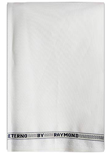 Raymond Men's 100% Pure Giza Cotton Off White Plain Un-Stitched Shirt Fabric (1.6 MTR)