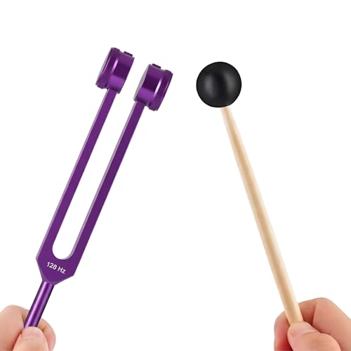 Image of 128 hz Weighted Tuning Fork for Healing Tone Therapy Purple | 128hz Sound Healing Instruments Chakra Meditation Tools Diapasones Terapeuticos Aluminum Alloy Tuning Fork