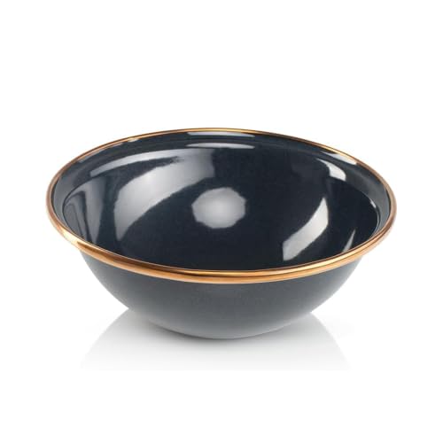 GSI Outdoors Mesa Set de Cena Enameled para 2 Personas 6 Piezas – Negro con Borde de Acero Inoxidable Acabado Bronce, Apto para Lavavajillas miniatura 2