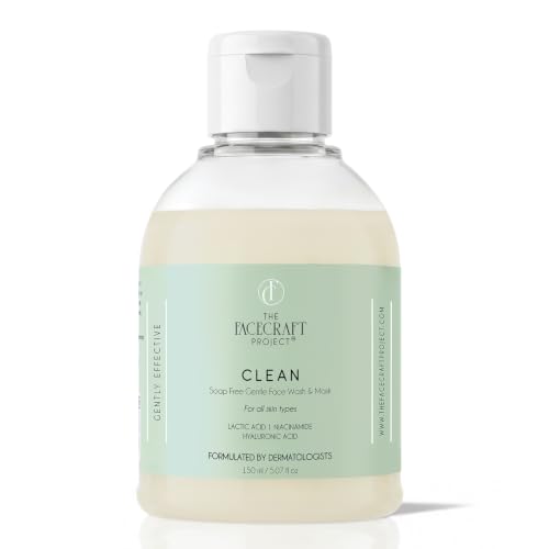 Image of THE FACECRAFT PROJECT Face Cleanser Gentle Gel Face Wash | Soap Free Daily Use with Hyaluronic Acid Lactic Acid Hydrating Mask for All Skin Types, 150 ml
