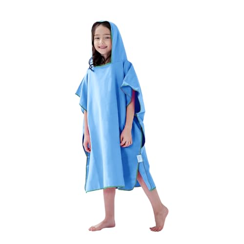 jooeer Surf Poncho Towel for Kids Microfibre Hooded Changing Beach Towel Dress for Boys Girls Pool Swimming Camping Travelling Bathing