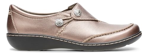 Clarks Women's Ashland Lane Q Slip-On Loafer, Pewter, 8