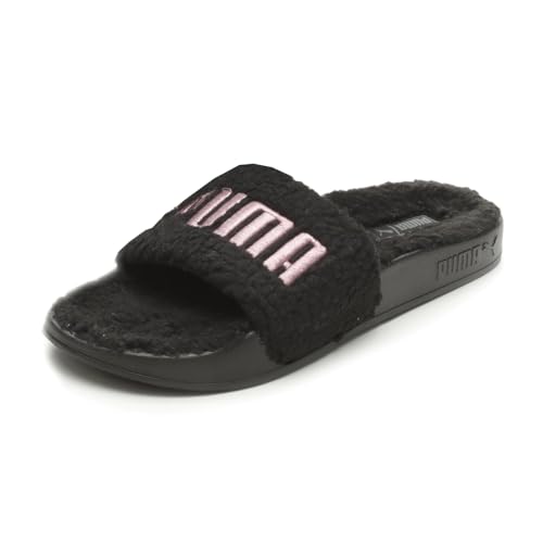PUMA Womens Leadcat 2.0 Ylm Sherpa Slide Casual Sandals Casual Low Heel 1-2" - Black2