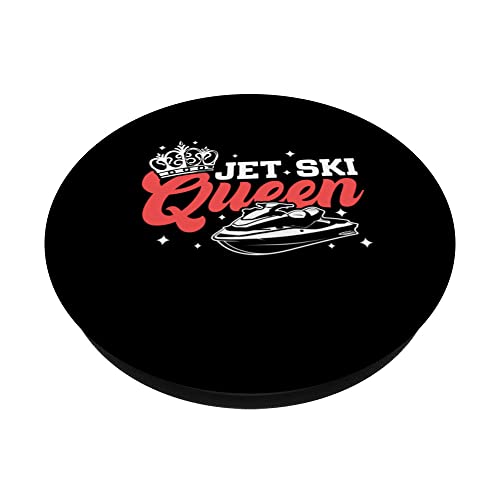 Jet Ski Queen Watersports Ocean Jetboat Jetskiing PopSockets Swappable PopGrip, Black - Image 2