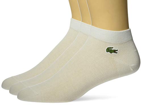 Lacoste Men's 6 Pack Jersey Ped Sock, White/White/White, 6Y