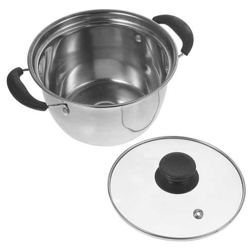 Toyvian Olla de Acero Inoxidable con Doble Asa y Fondo para Cocción Uniforme Cacerola Profunda para Sopa Guisos y Fideos para Cocina Doméstica y Fácil Limpieza Toyvian Olla de Acero Inoxidable con Doble Asa y Fondo para Cocción Uniforme Cacerola Profunda para Sopa Guisos y Fideos para Cocina Doméstica y Fácil Limpieza