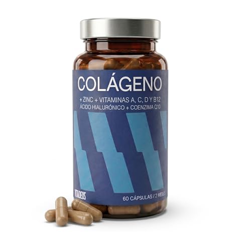 Colágeno Hidrolizado en Cápsulas con Ácido Hialurónico, Coenzima Q10, Zinc y Vitaminas C A D B12 – 60 Cápsulas, 2 Meses – Para Piel, Articulaciones, Huesos y Cabello – Vitadeus