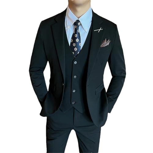 Costume homme 3 pièces noir XL : l'ensemble parfait avec veste un bouton pour mariage et affaires