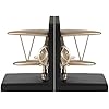 Aviation Decor Pilots Gifts,Airplane Decor Pilot Gifts for Men,Airplane Propeller Bookends Set for Aviation Lovers,Rustic Home Accessories Office Tudy Room Library Desktop Bookshelf