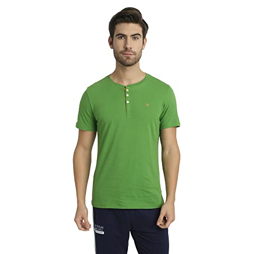 Image of AM SWAN Premium Cotton Half Sleeve Henley T-Shirts