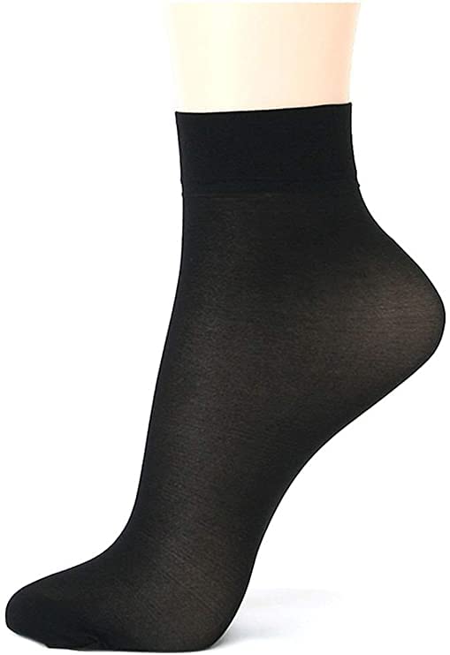 Image of Women's & Girls Black Color Skin Fit Premium Sun Protection Nylon Ankle Thumb Socks, Ultra-Thin Nylon Summer Skin Thumb /Toe Socks for Women /Girl's