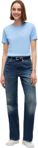 Tommy Hilfiger Damen T-Shirt Kurzarm New Slim Cody Rundhalsausschnitt, Blau (Cloudy Blue), S – Ansicht 4