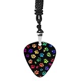 Collar elegante con colgante de acero de titanio con diseño de huella de perro, para hombres y mujeres