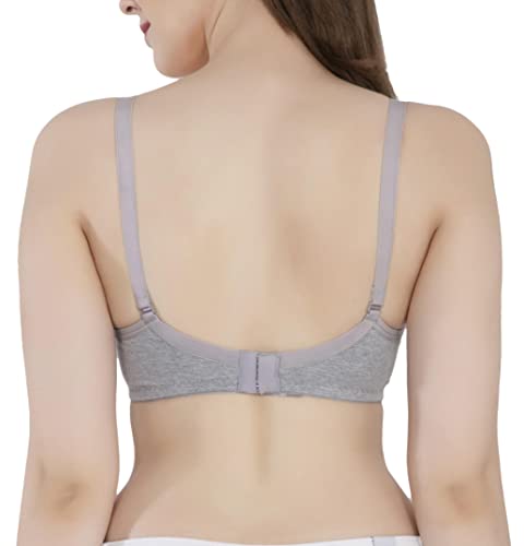 Image of Women's Seamless Padded Non Wired Cotton Stretch Everyday Bra| Detachable Straps | Transparent Straps Included
