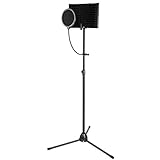 AGPTEK Microphone Studio Recording Kit with Microphone Isolation Shield, Adjustable Wind Screen Bracket Stand, Pop Filter, for Vocal Acoustic Recording and Podcasting