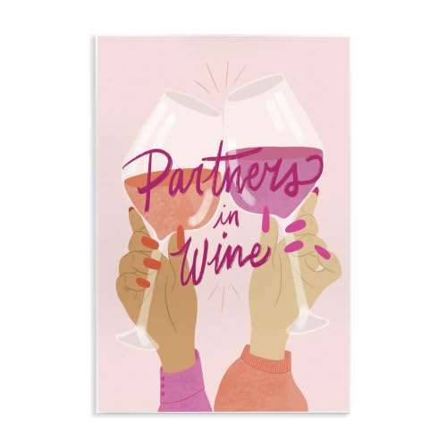 Stupell Industries Wine Partners Text Glam Sassy Friends Calligraphy, Design by EmmaKisstina