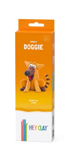 Image of Hey Clay Animals - Claymate Doggie - Colorful Modeling Air Dry Clay for Kids - Air Dry Clay Kit 3 Cans with Fun Interactive App