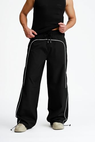 Image of BONKERS Black Sporty Deconstructed Loose Pants