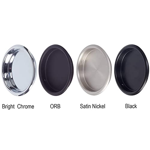 Enconker 6 Pack Closet Door Finger Pull 2-1/8”, Sliding Door Hardware Satin Nickel, Round Insert Bypass Closet Door Handle, Easy Snap-In Installation For 5/16”Depth X 2-1/8" Diameter Opening Hole #TOP2