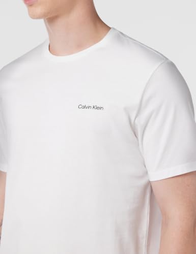 Calvin Klein Herren T-Shirt Kurzarm Micro Logo mit Rundhalsausschnitt, Weiß (Bright White), XL – Ansicht 3