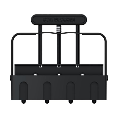 土壌ブロックメーカー - 種まき用 4 セル土壌ブロッカー、手動ソイルブロックメーカー、快適なハンドル付き手持ち式土壌ブロックツール、種まきブロックメーカー、ガーデニング用ブロックメーカー